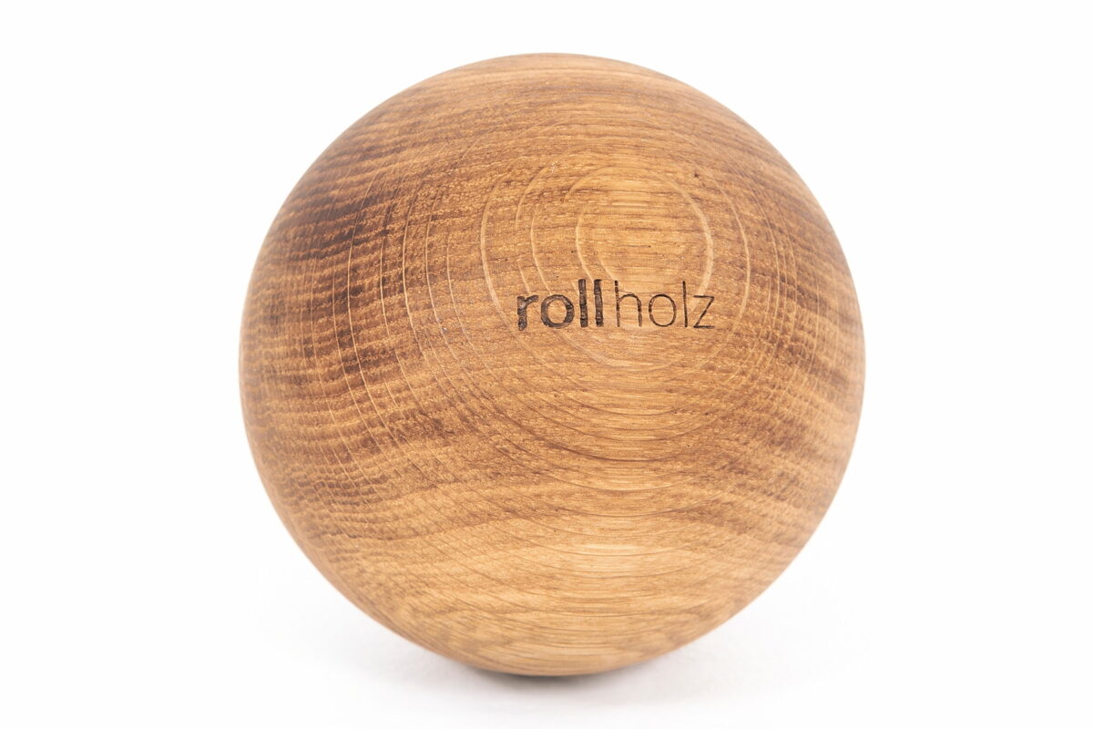 Faszienball aus Holz - rollholz Massagekugel 10 cm Eiche