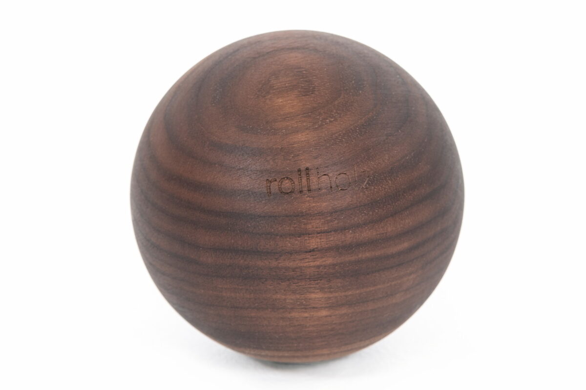 Faszienball aus Holz - rollholz Massagekugel 10 cm Walnuss