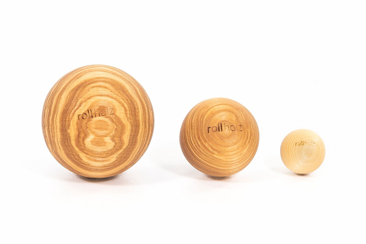 Faszienbälle 10, 7 und 4 cm - rollholz Massagekugel Set