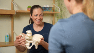 Cavalance Cilla bei der Erklärung vom Becken