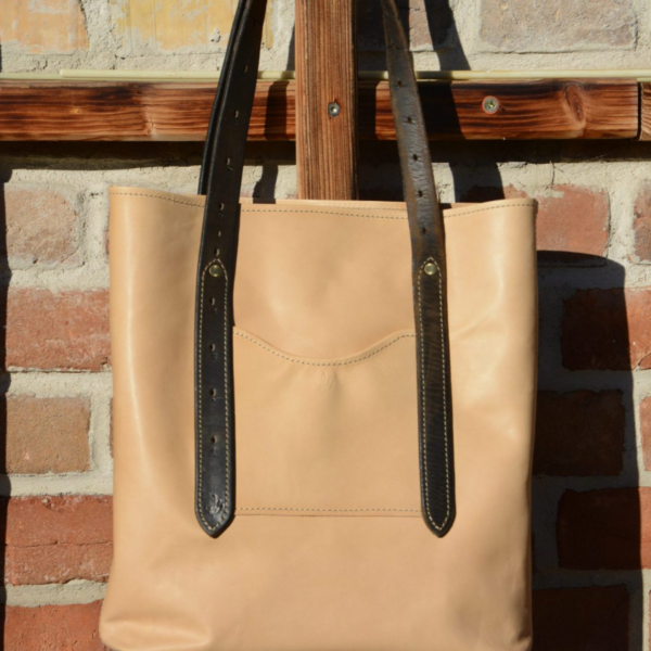 Tragetasche „Hannelore“ Olivenleder, natur_Hannahs Ledermanufaktur