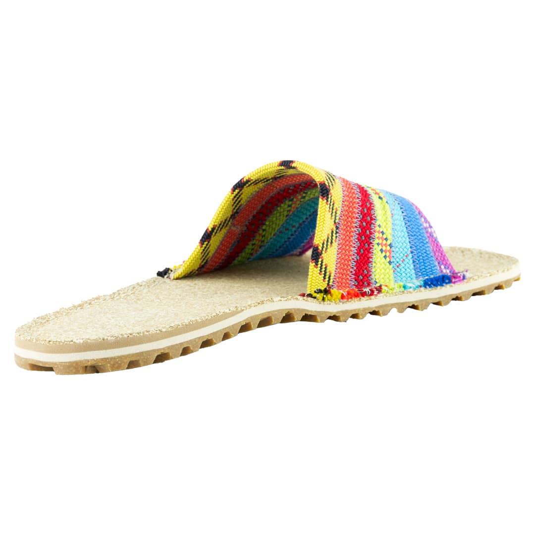 7513735_dog2go_buam-multicolor_schraeg-hinten.jpg Doghammer Dog2Go upcycling in Multicolor, Upcycling-Zehentrenner, Fersenansicht