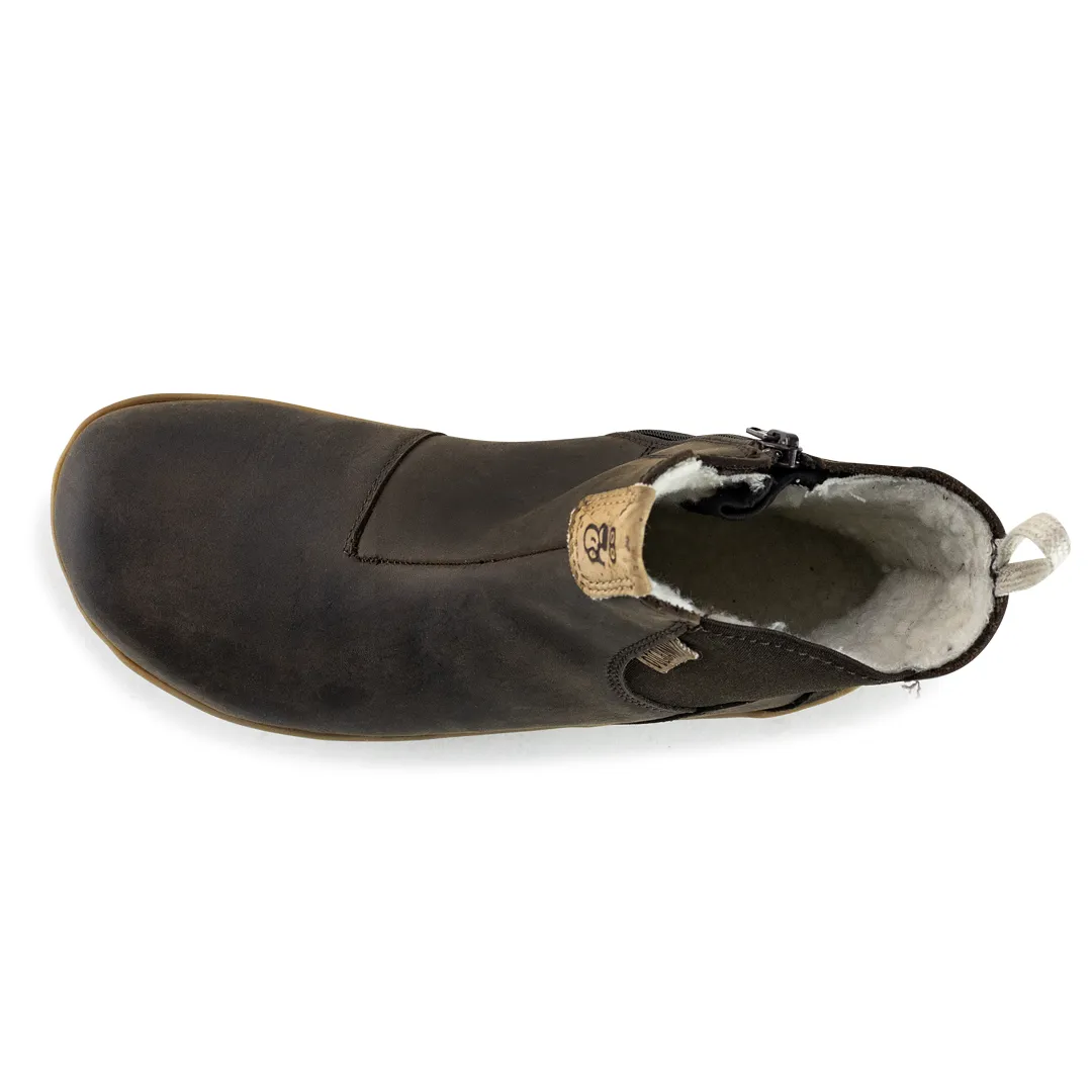911633_Terrar_Chelsea_darkbrown_frontal_oben.webp Doghammer Terrar Chelsea Leather WP in darkbrown, wasserdichter Barfuß Chelsea Boot, Draufsicht