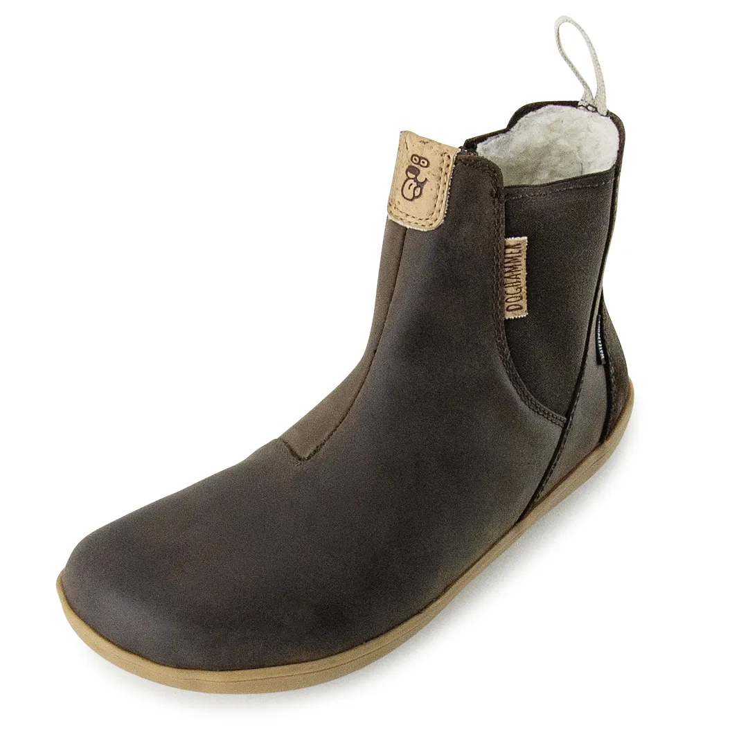 911633_Terrar_Chelsea_darkbrown_uni_oben.webp Doghammer Terrar Chelsea Leather WP in darkbrown, wasserdichter Barfuß Chelsea Boot, Draufsicht