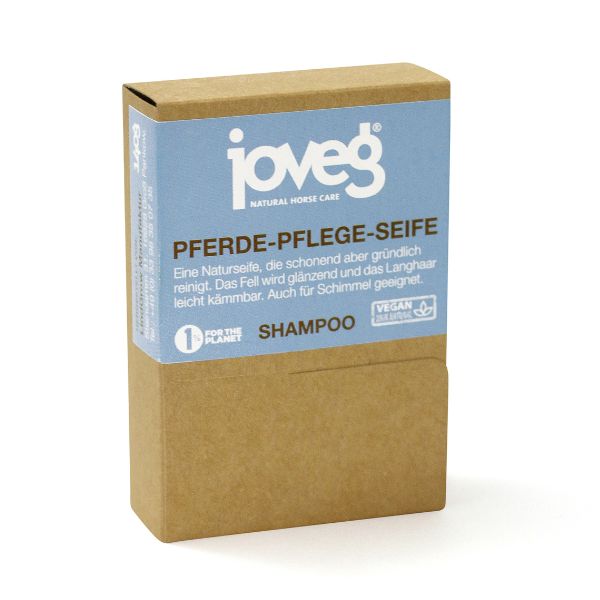 joveg Pferde-Pflege-Seife Shampoo 140 g in blauer Verpackung
