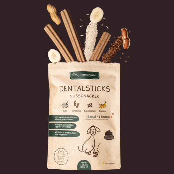 Dental Sticks Nussknacker von Hunderunde, 180 g Tüte mit pflanzlichen Kausticks für Hunde