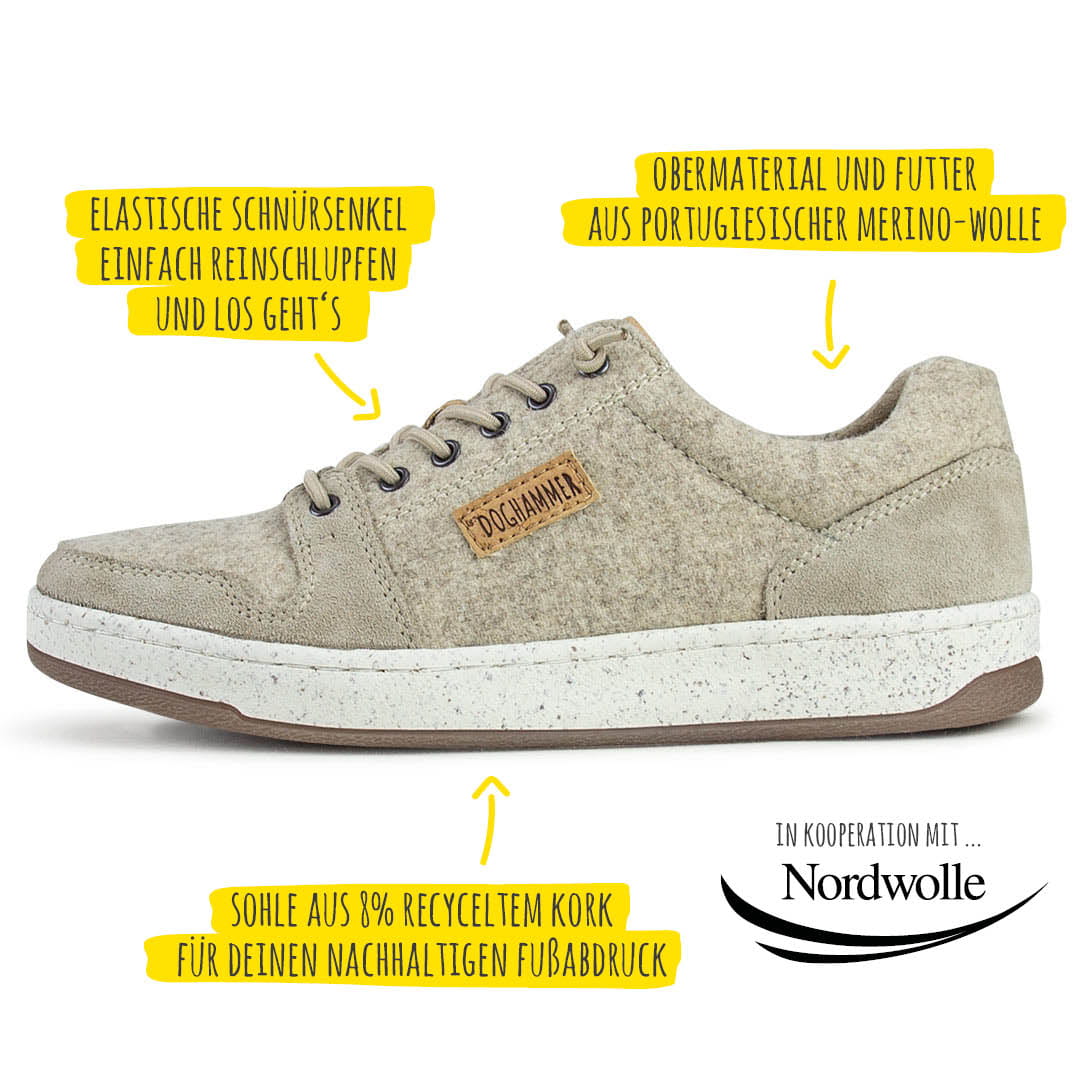 highlights-local-wool-commuter-beige.jpg Doghammer Local Wool Commuter in beige, Wollsneaker, Details