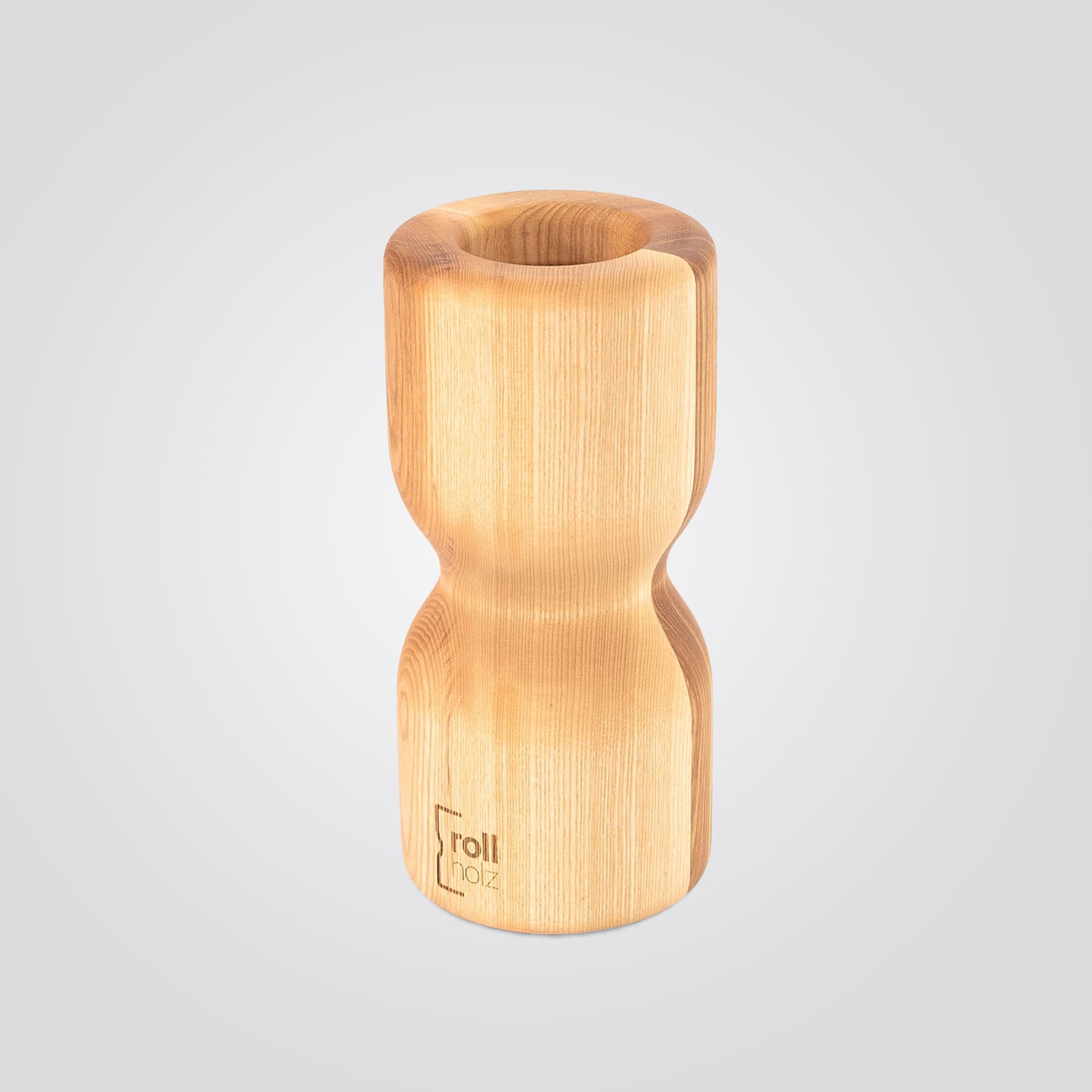 rollholz original Faszienrolle aus Eschenholz mit längs verlaufender Aushöhlung