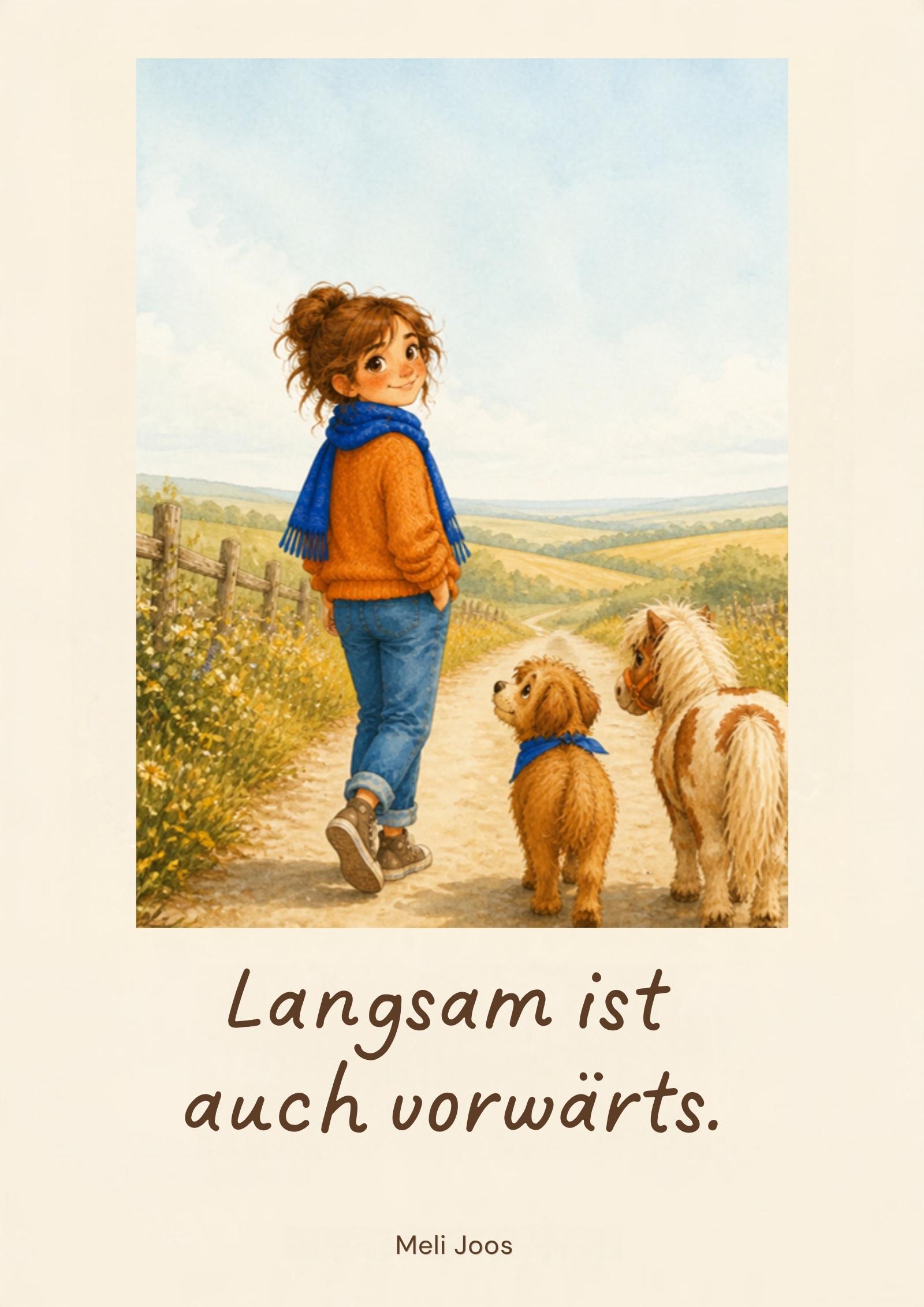 il_fullxfull.8690010664_obbj.jpg Drei Mutmacher-Poster zum Ausdrucken im Aquarellstil mit Frau, Hund und geschecktem Pony